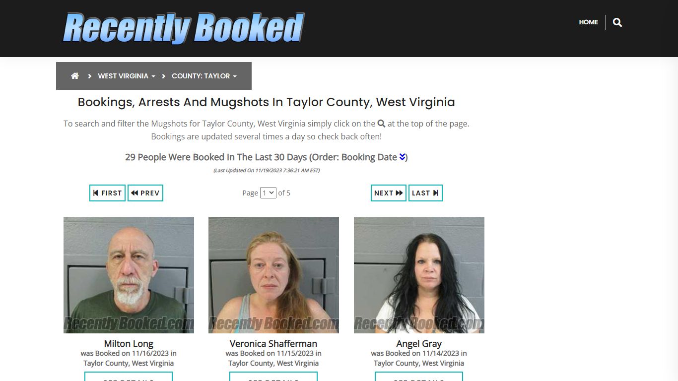 Bookings, Arrests and Mugshots in Taylor County, West Virginia