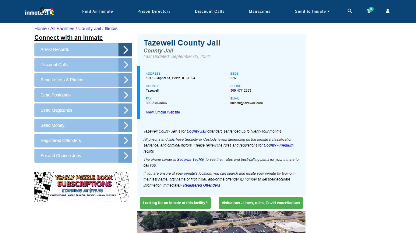 Tazewell County Jail - Inmate Locator - Pekin, IL