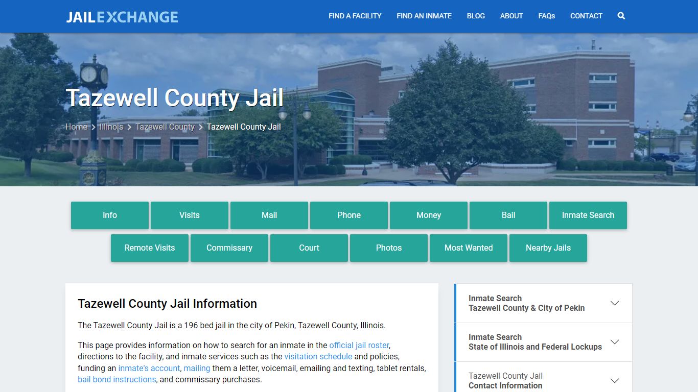 Tazewell County Jail, IL Inmate Search, Information