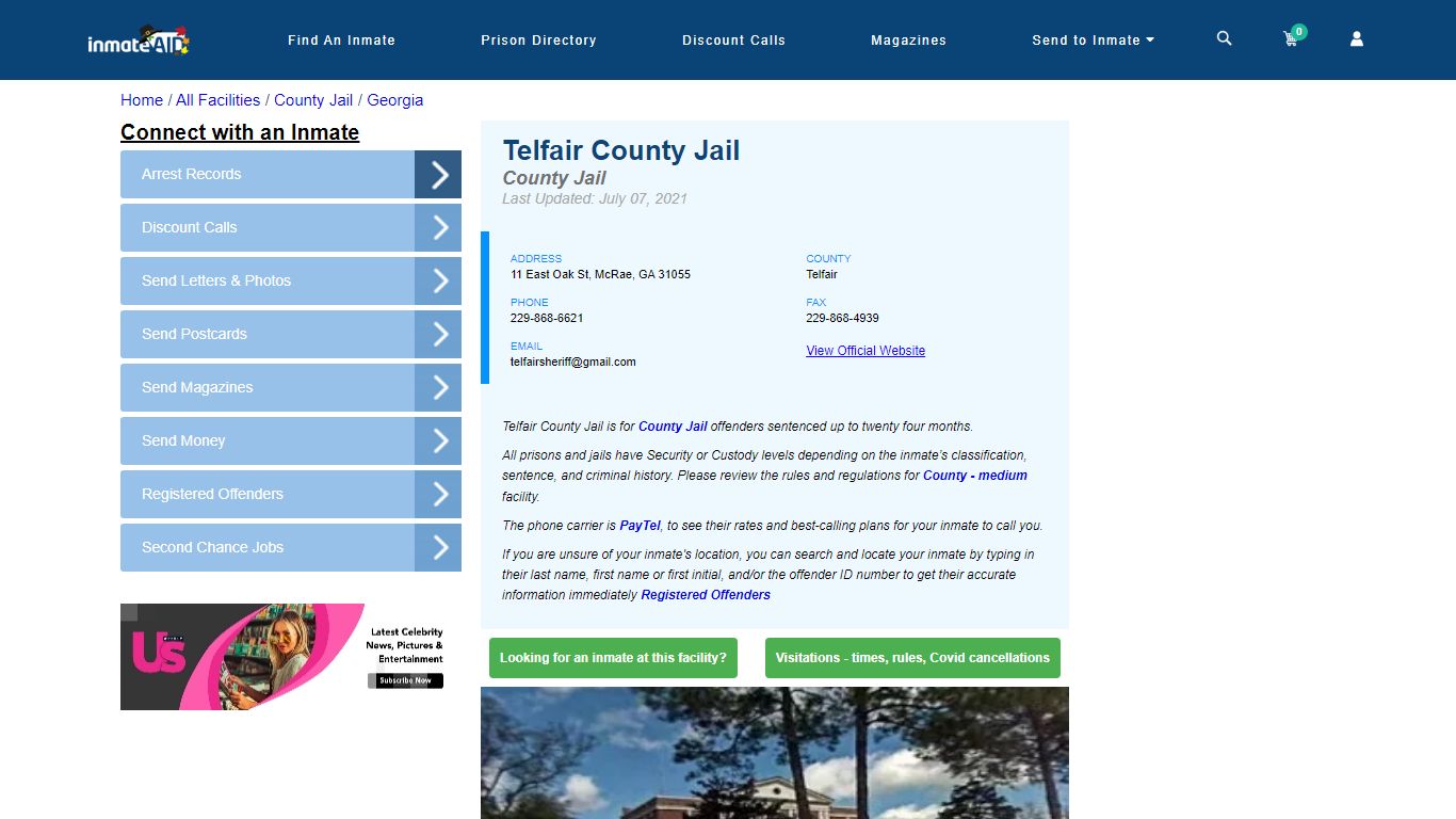 Telfair County Jail - Inmate Locator - McRae, GA