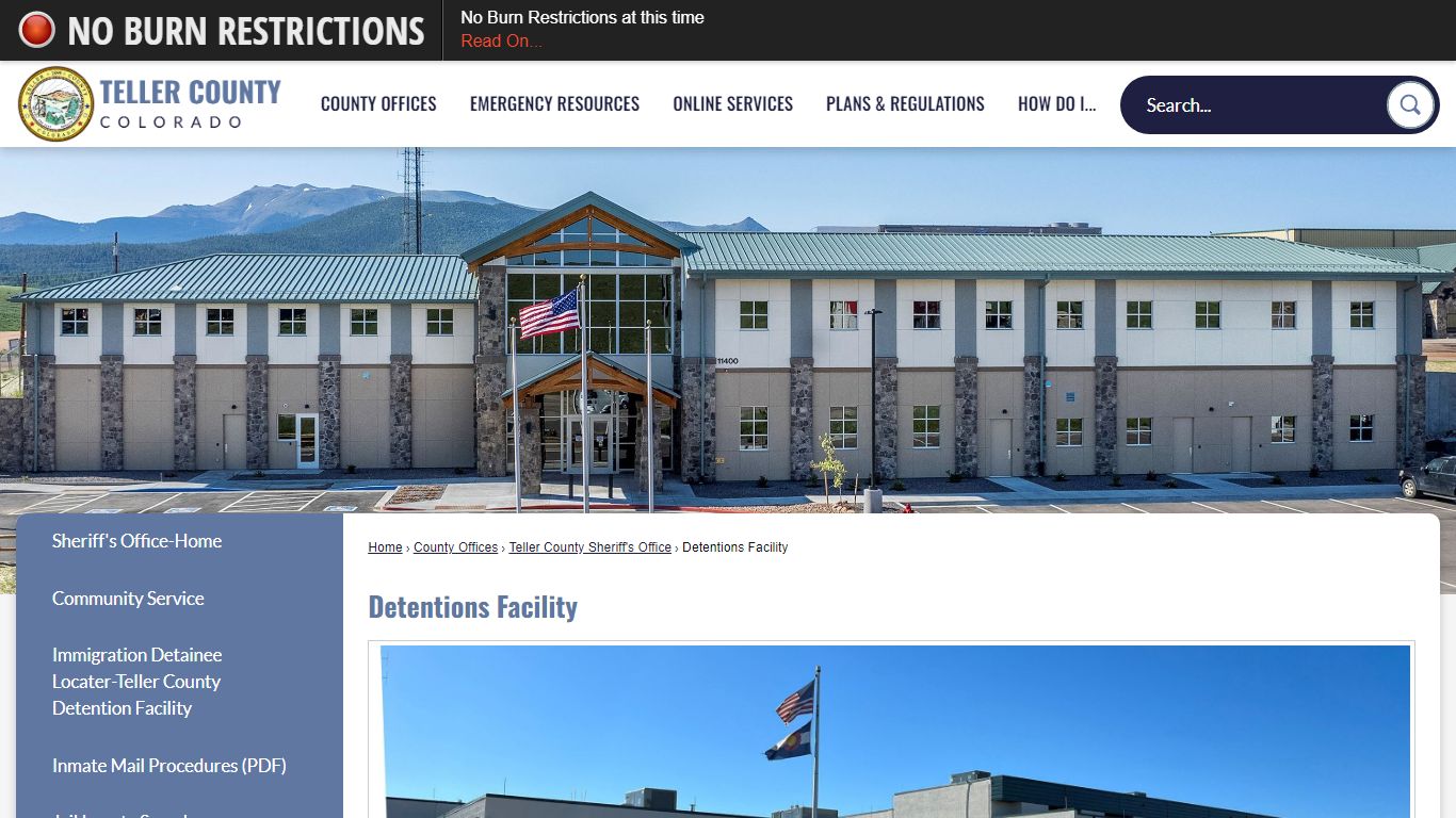 Detentions Facility | Teller County, CO - TCSO