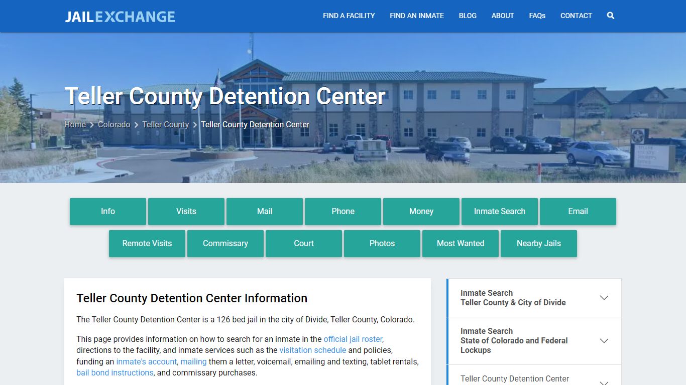 Teller County Detention Center, CO Inmate Search, Information