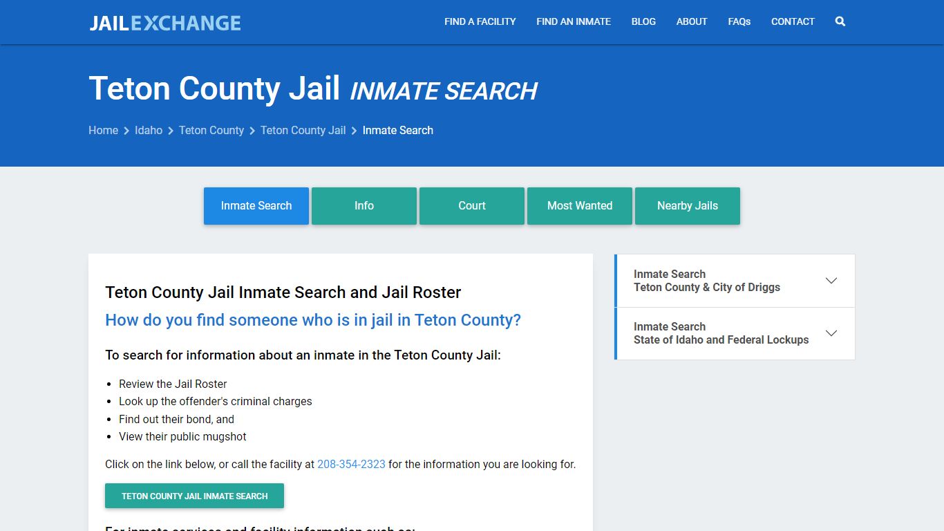 Inmate Search: Roster & Mugshots - Teton County Jail, ID