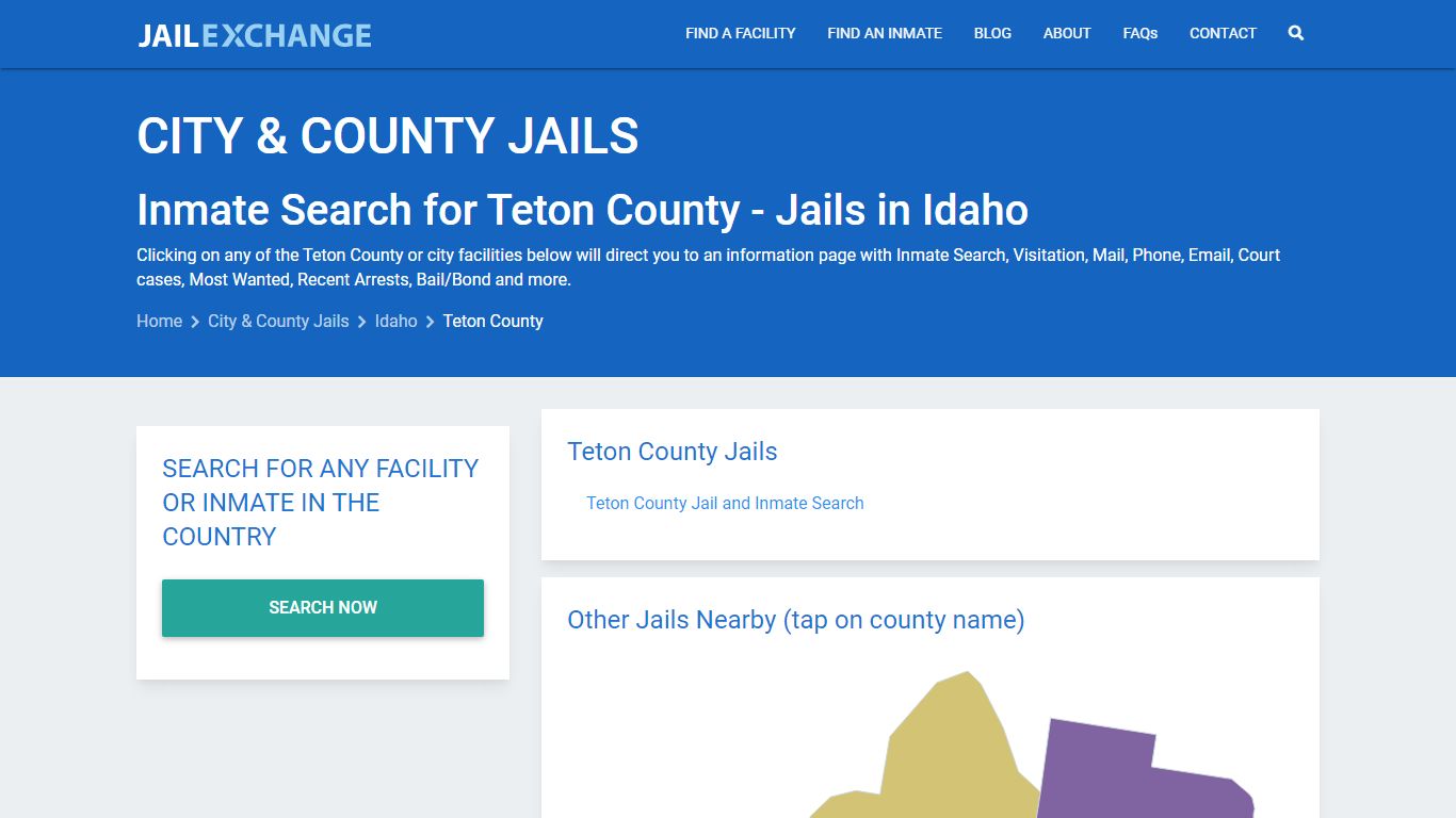 Inmate Search for Teton County | Jails in Idaho - Jail Exchange