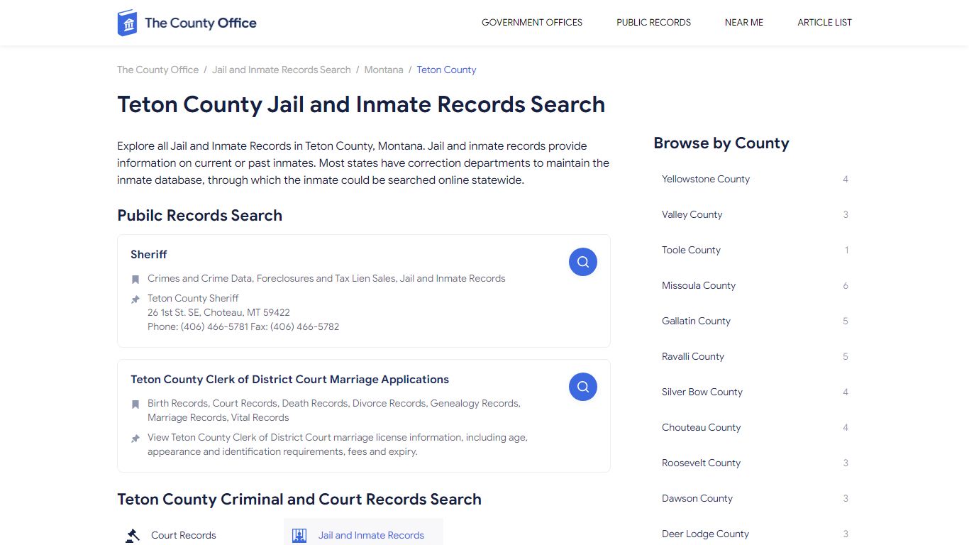 Teton County Jail and Inmate Records Search - The County Office