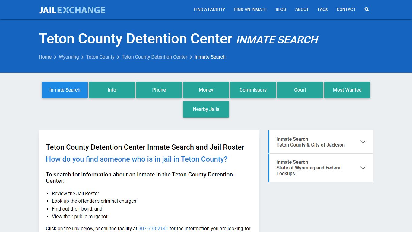 Teton County Detention Center Inmate Search - Jail Exchange