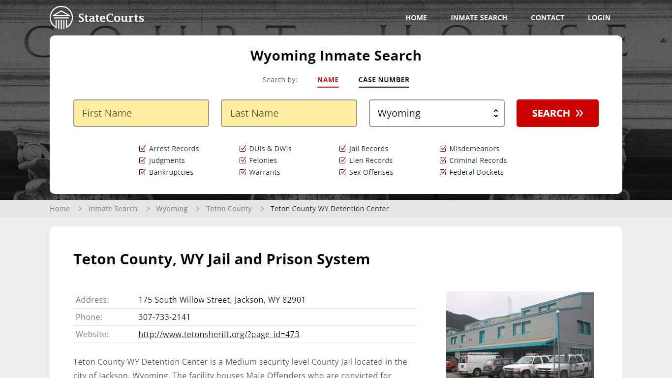 Teton County WY Detention Center Inmate Records Search, Wyoming ...