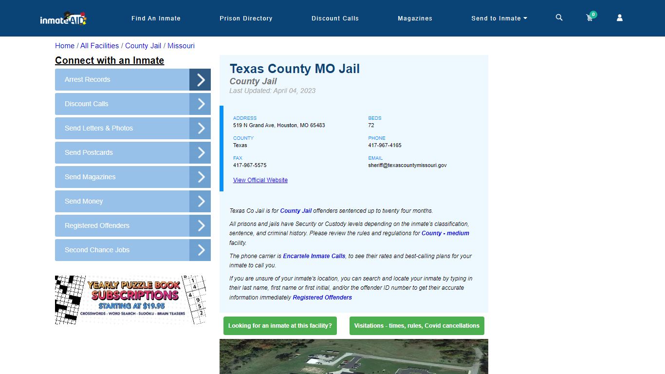 Texas County MO Jail - Inmate Locator - Houston, MO