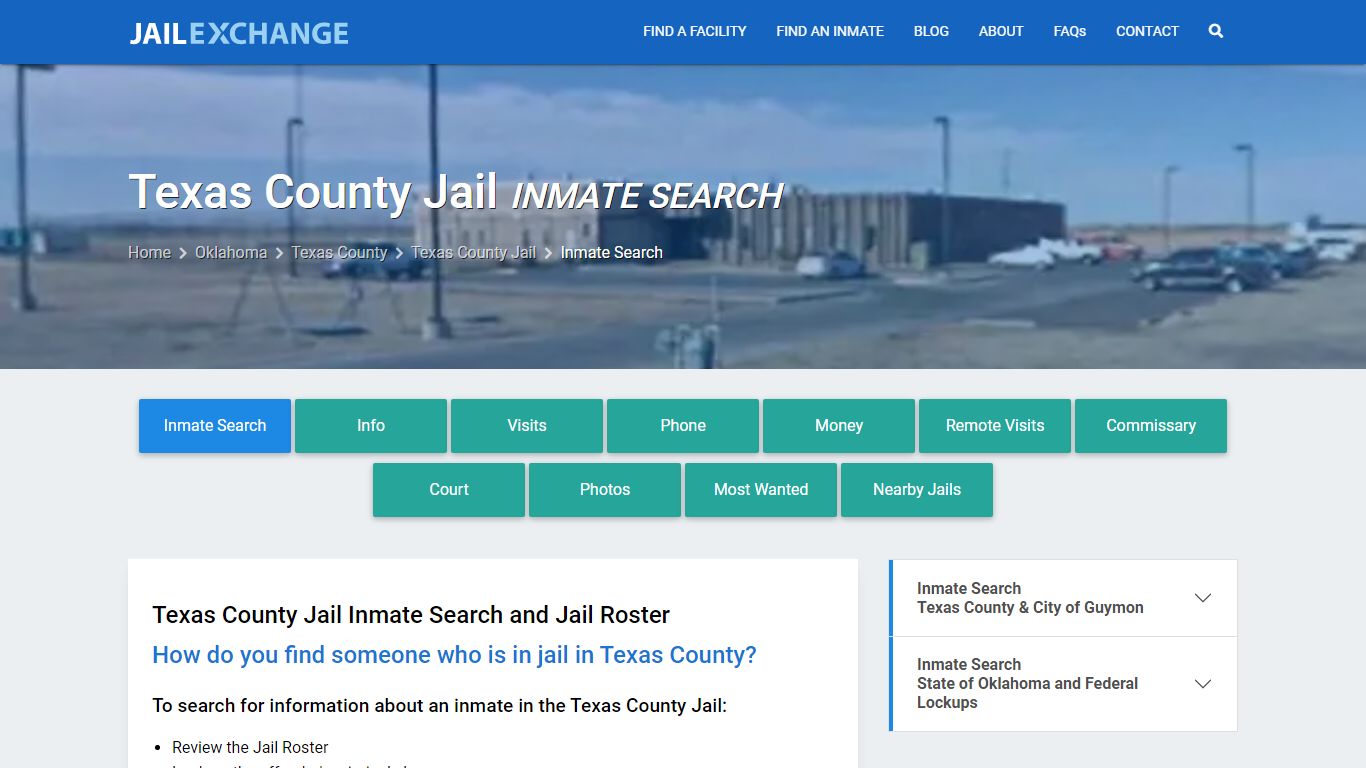 Inmate Search: Roster & Mugshots - Texas County Jail, OK
