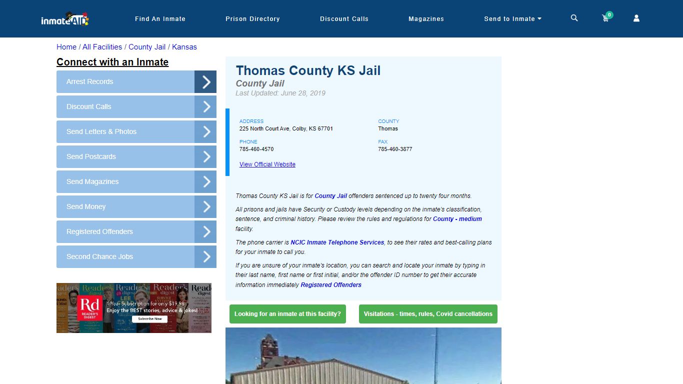 Thomas County KS Jail - Inmate Locator - Colby, KS
