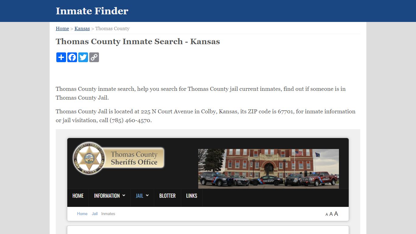 Thomas County Inmate Search - Kansas - Inmate Finder