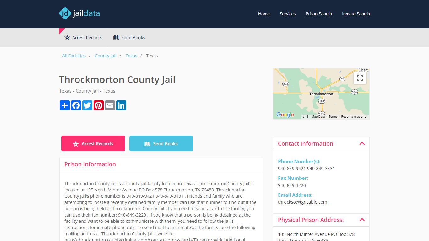 Throckmorton County Jail Inmate Search and Prisoner Info - Throckmorton, TX