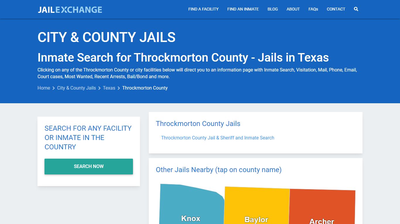 Inmate Search for Throckmorton County | Jails in Texas - Jail Exchange