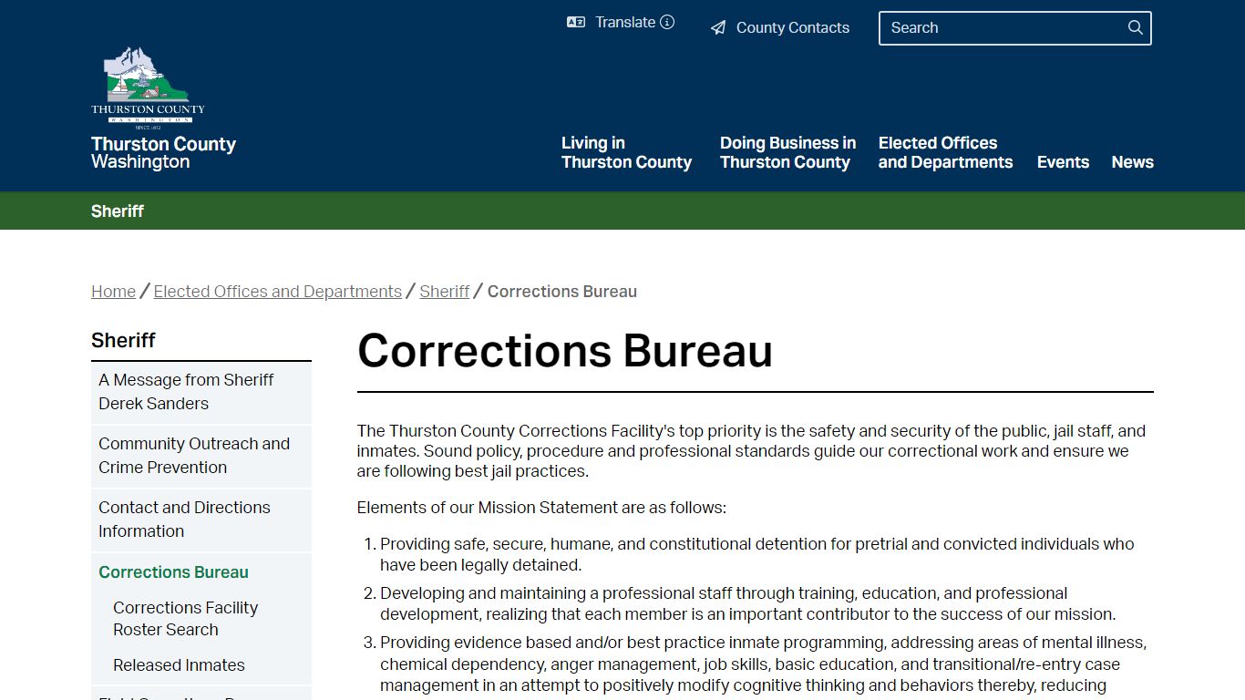 Corrections Bureau | Thurston County