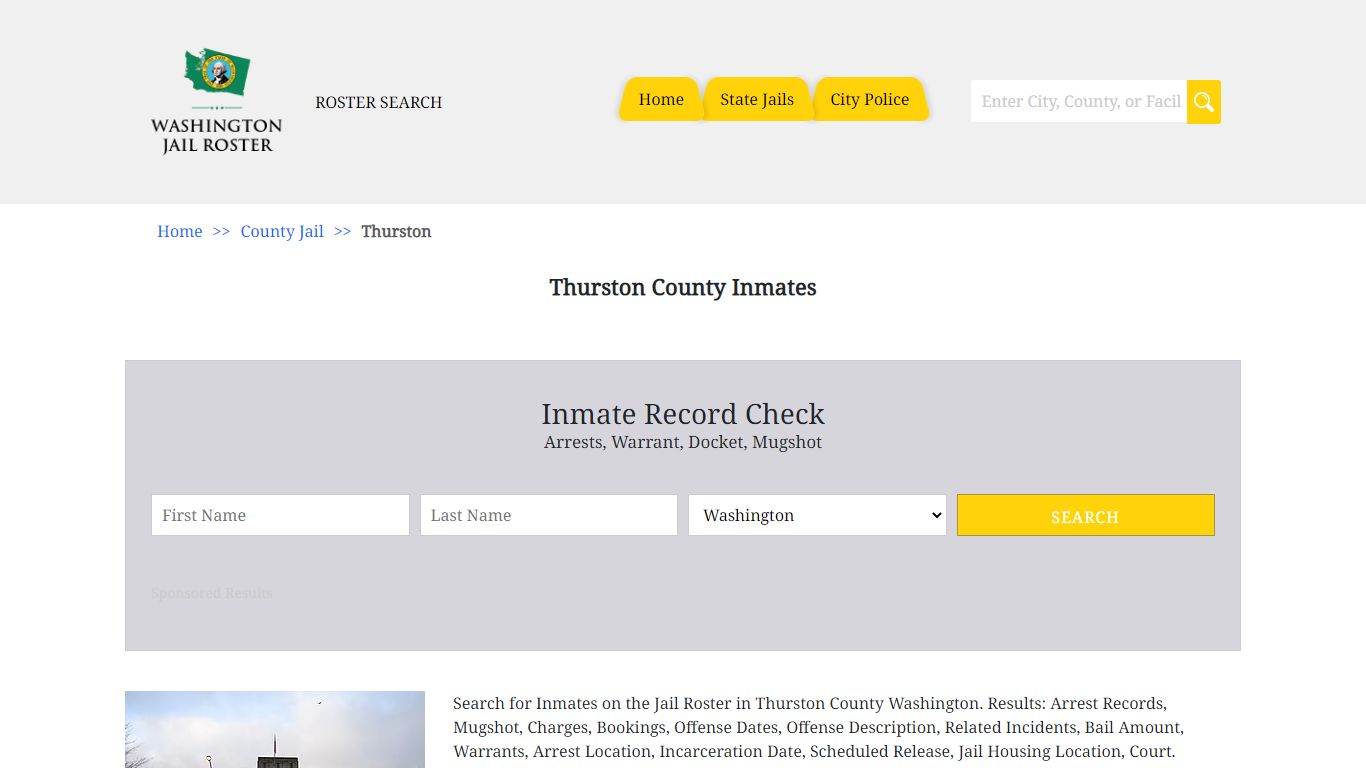 Thurston County Inmates | Jail Roster Search