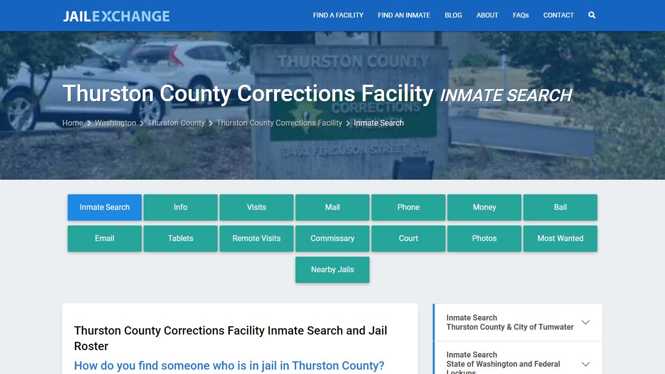 Thurston County Corrections Facility Inmate Search - Jail Exchange