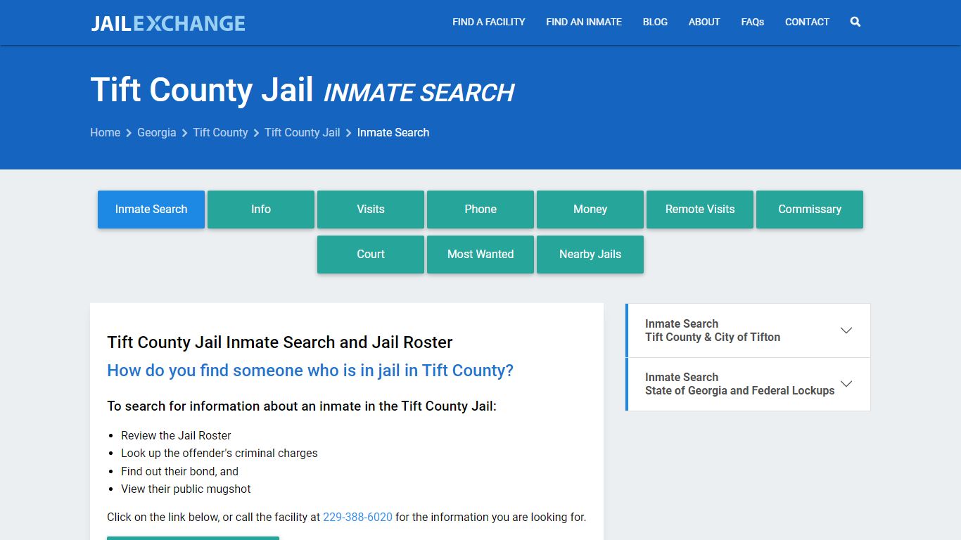 Inmate Search: Roster & Mugshots - Tift County Jail, GA