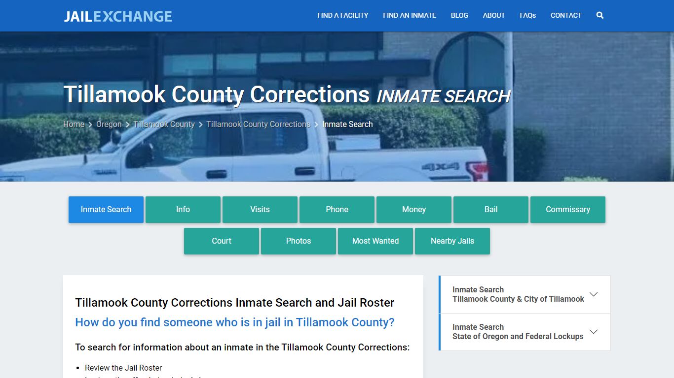 Tillamook County Corrections Inmate Search - Jail Exchange