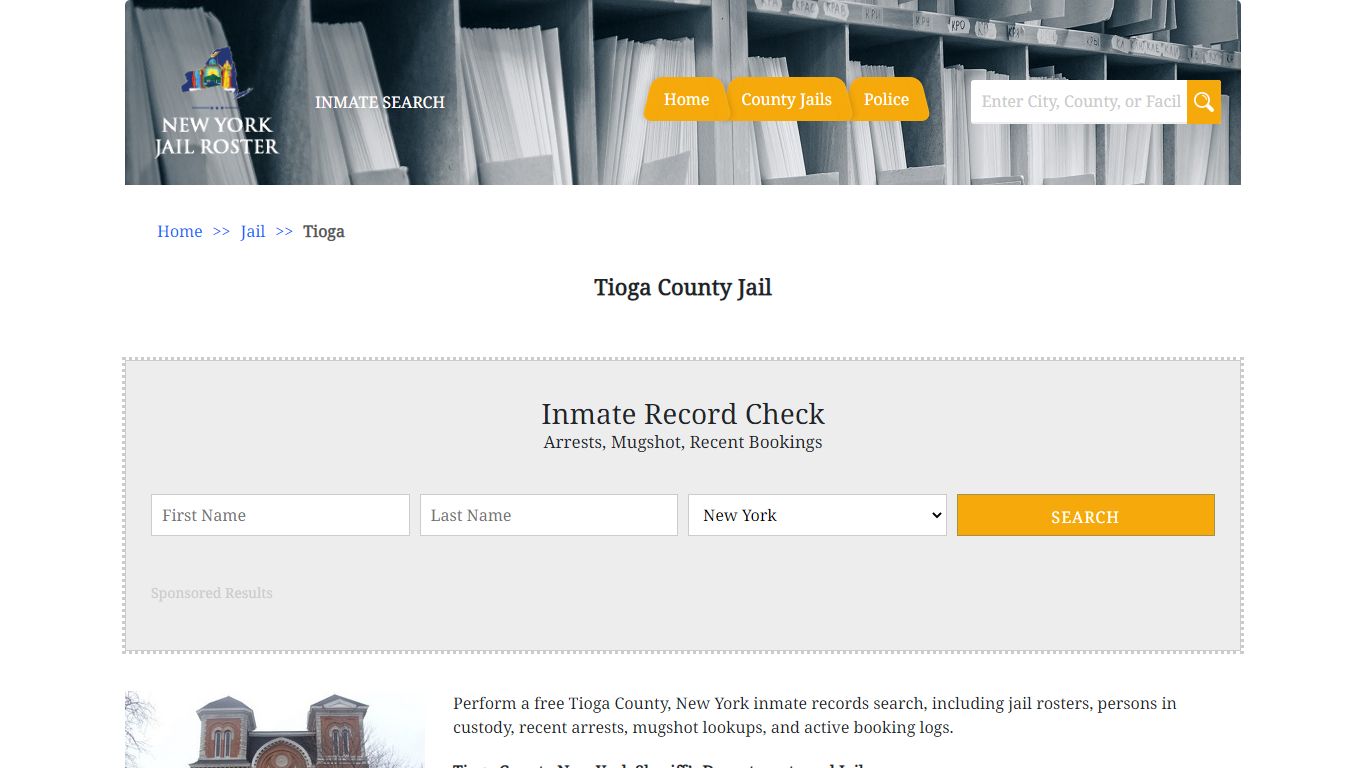 Tioga County Jail | Jail Roster Search