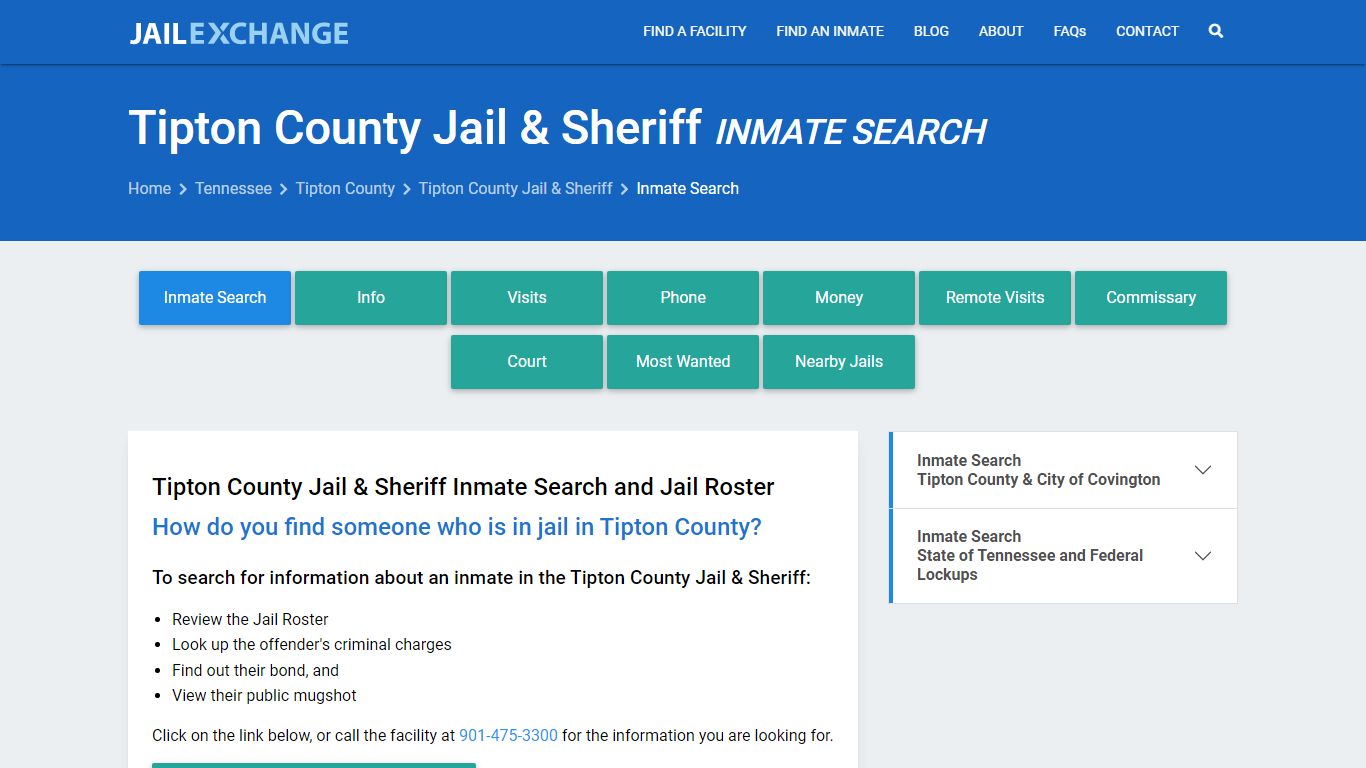 Inmate Search: Roster & Mugshots - Tipton County Jail & Sheriff, TN