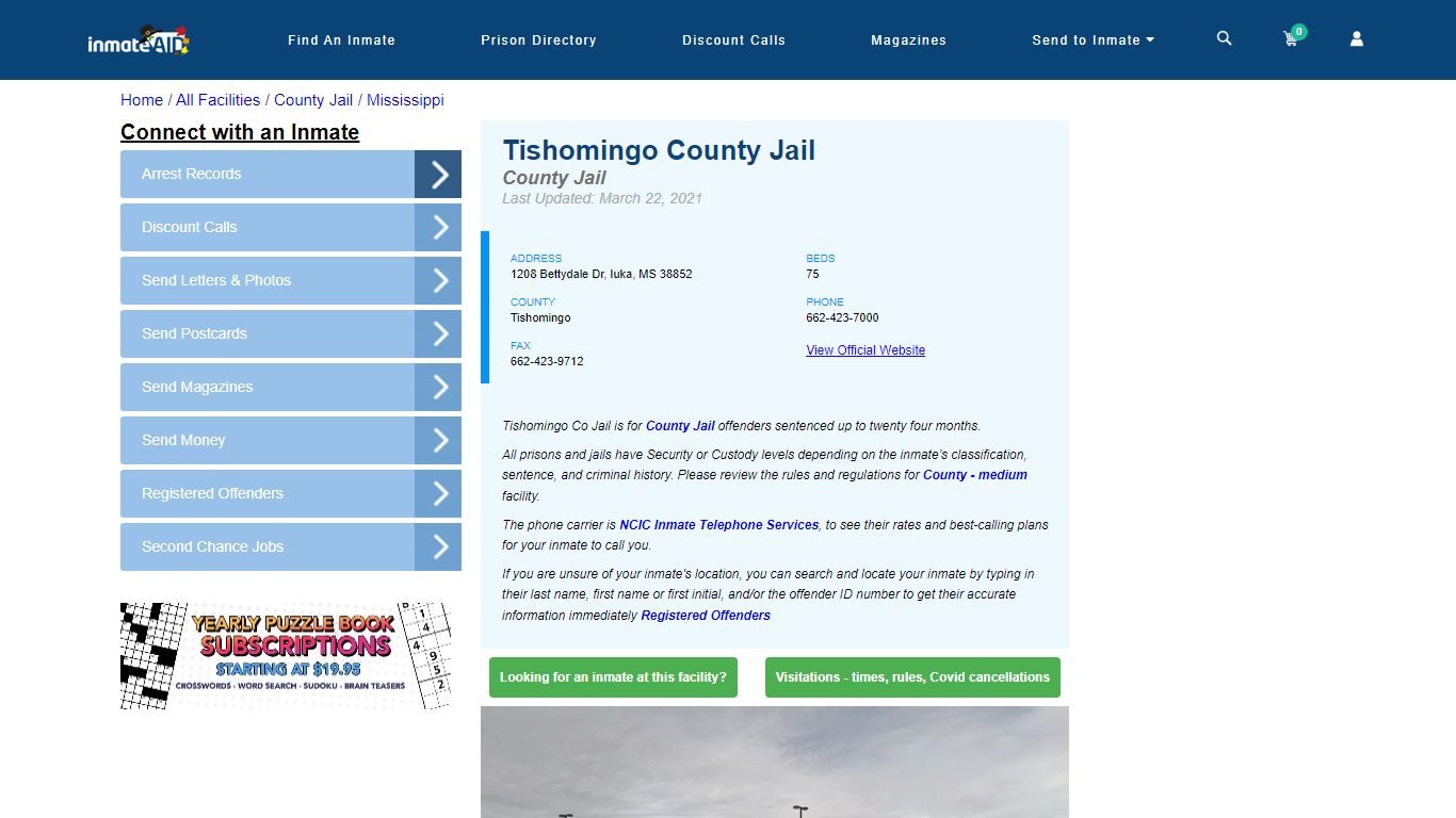 Tishomingo County Jail - Inmate Locator - Iuka, MS