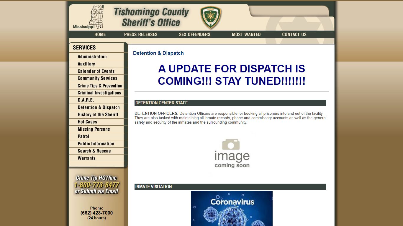 Detention & Dispatch - Tishomingo County Sheriff MS