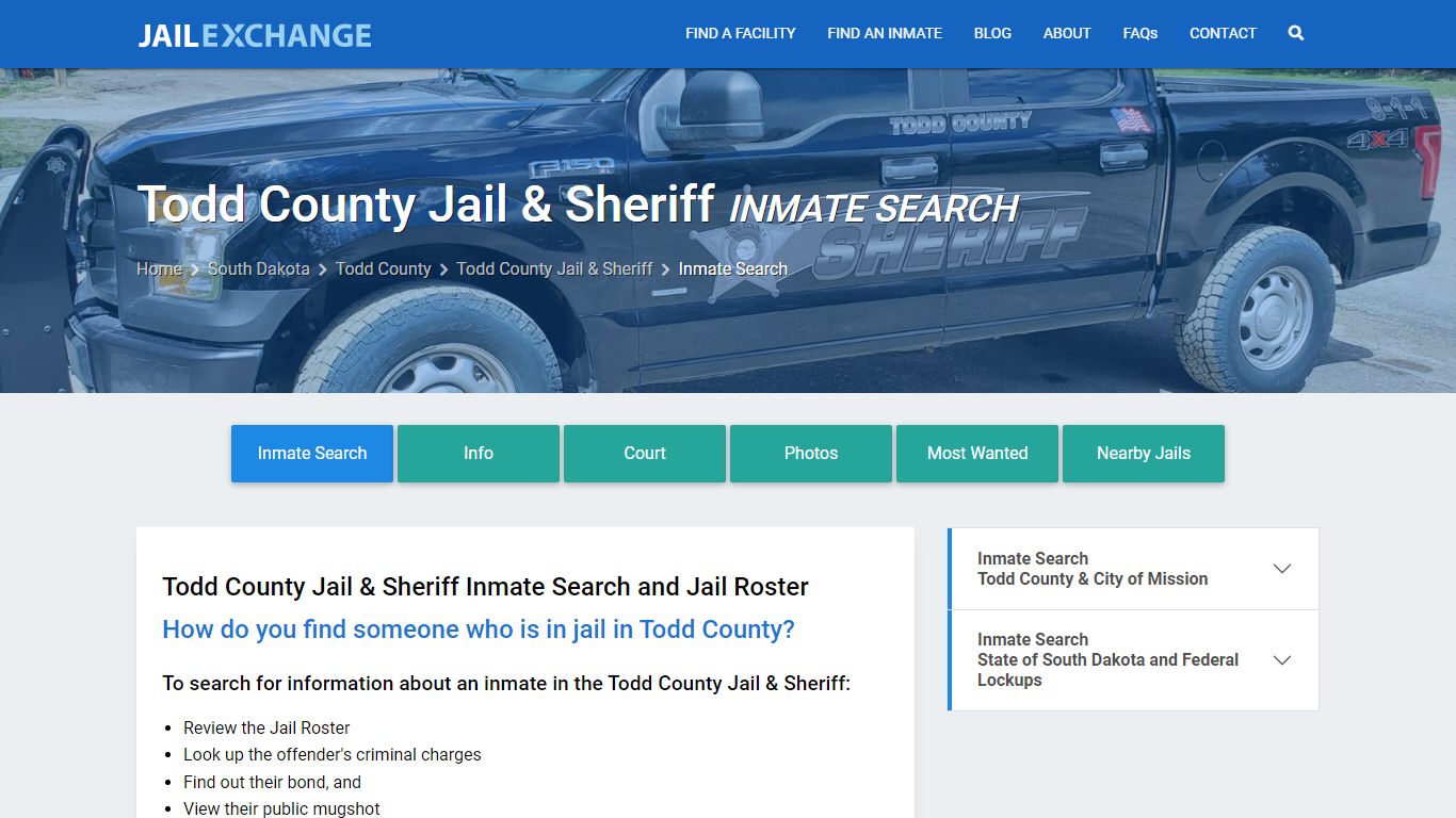 Todd County Jail & Sheriff Inmate Search - Jail Exchange