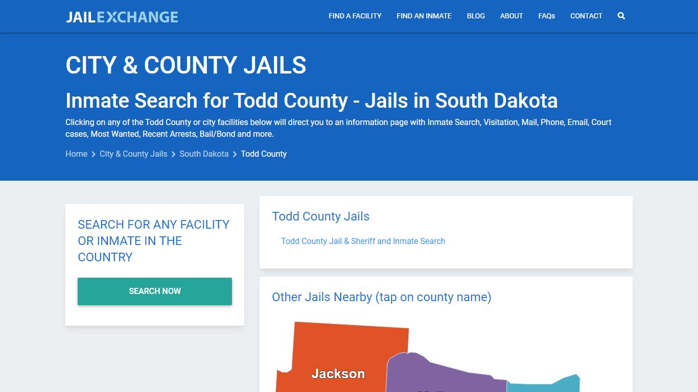 Inmate Search for Todd County | Jails in South Dakota - Jail Exchange