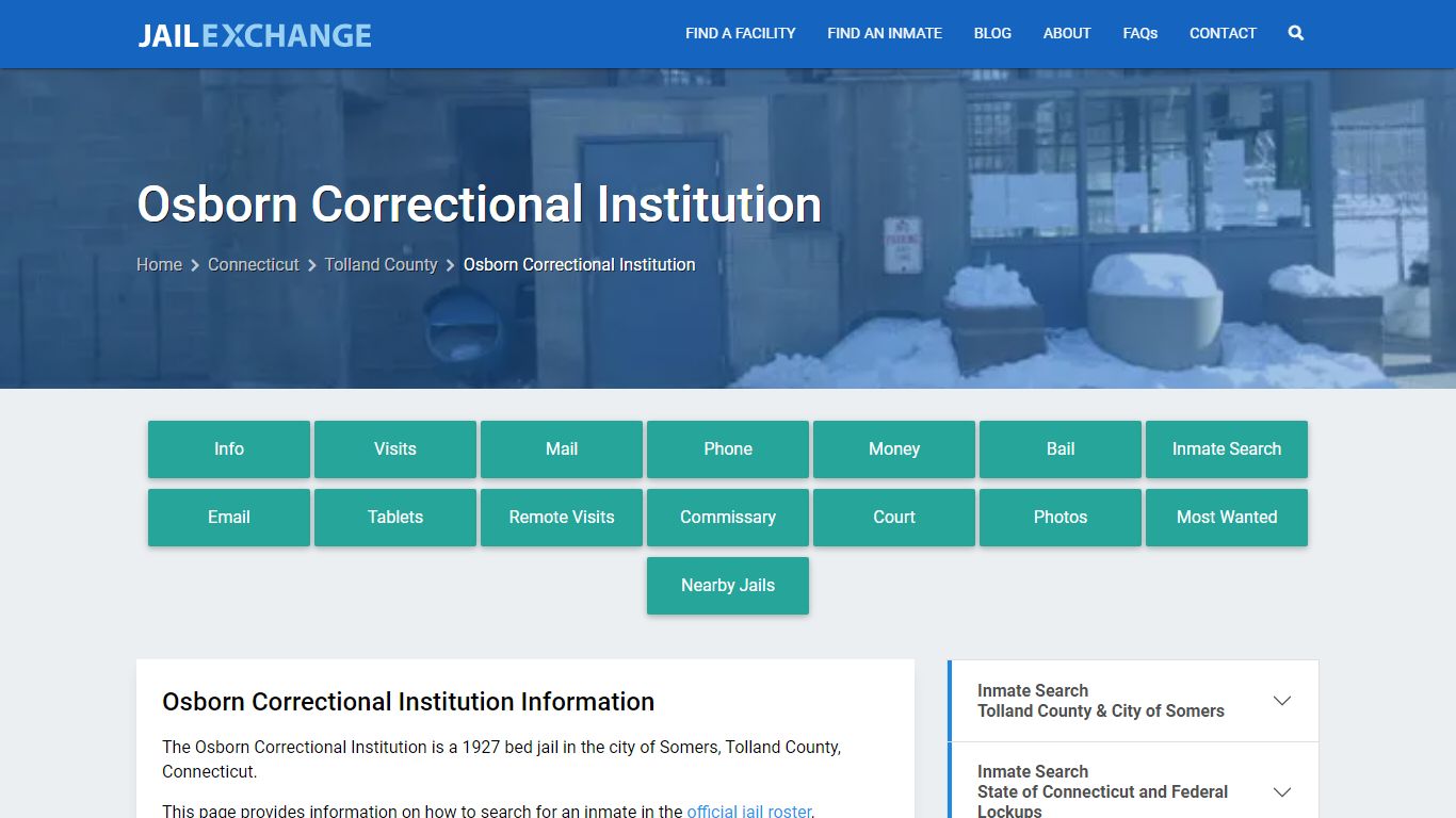 Osborn Correctional Institution, CT Inmate Search, Information
