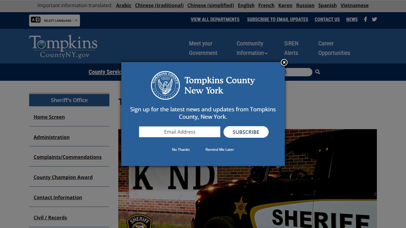 Tompkins County Sheriff's Office | Tompkins County NY