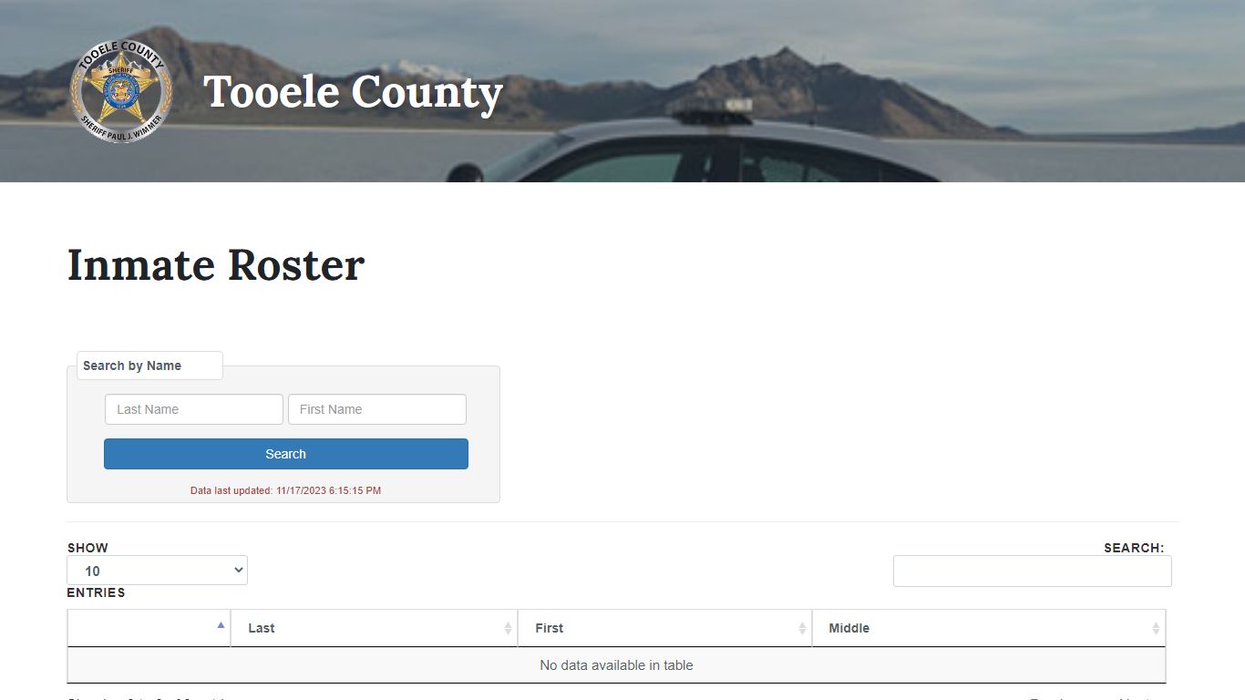 Inmate Roster - Tooele County Sheriff