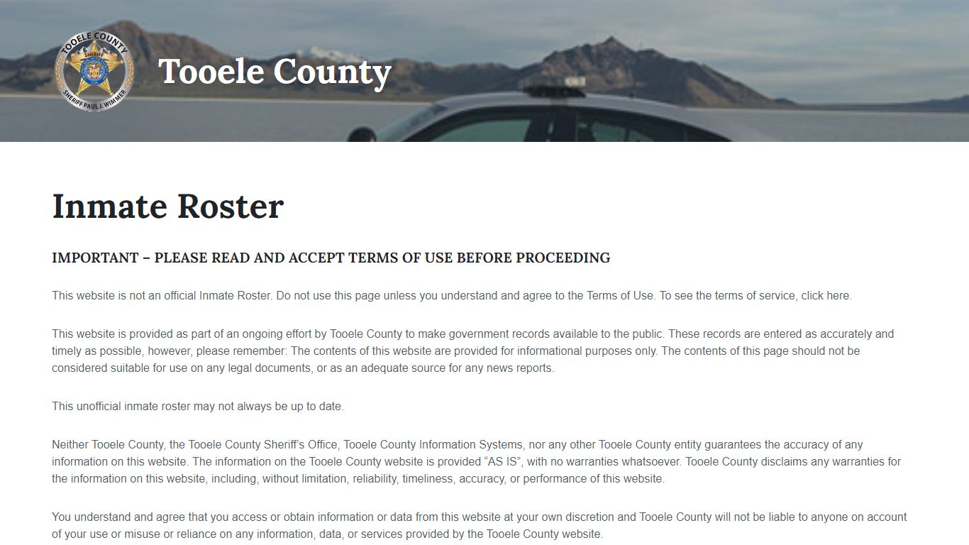 Tooele County Sheriff - Inmate Roster