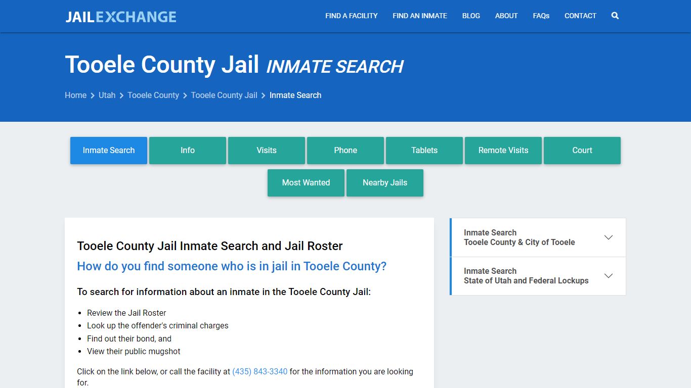 Inmate Search: Roster & Mugshots - Tooele County Jail, UT