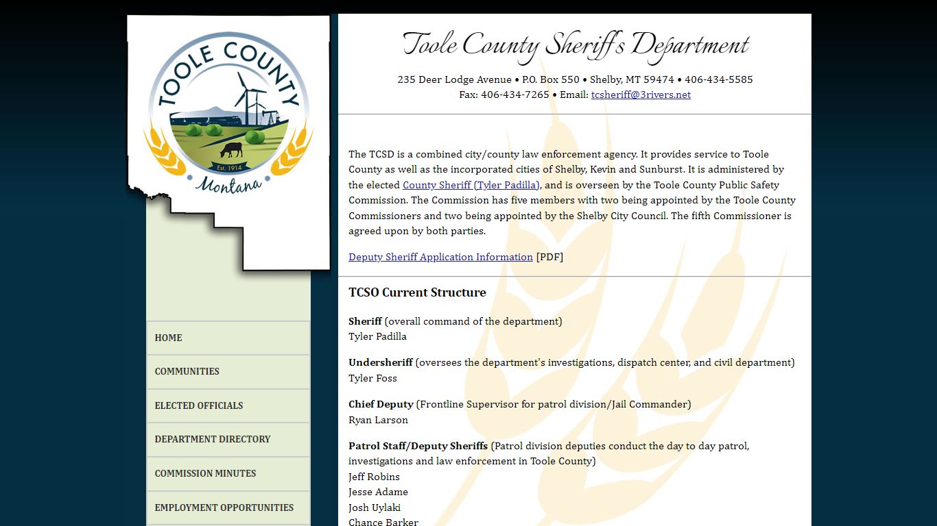 Toole County Sheriff's Department