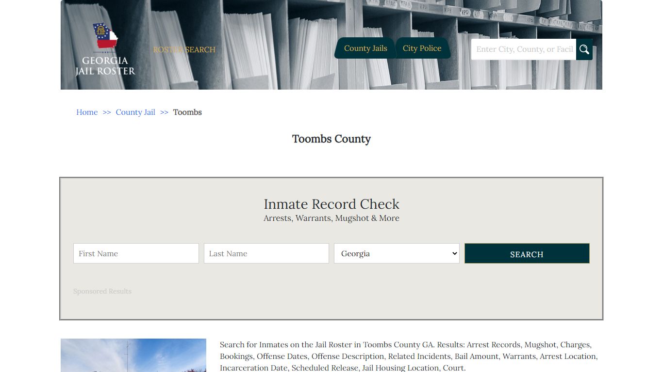 Toombs County | Georgia Jail Inmate Search