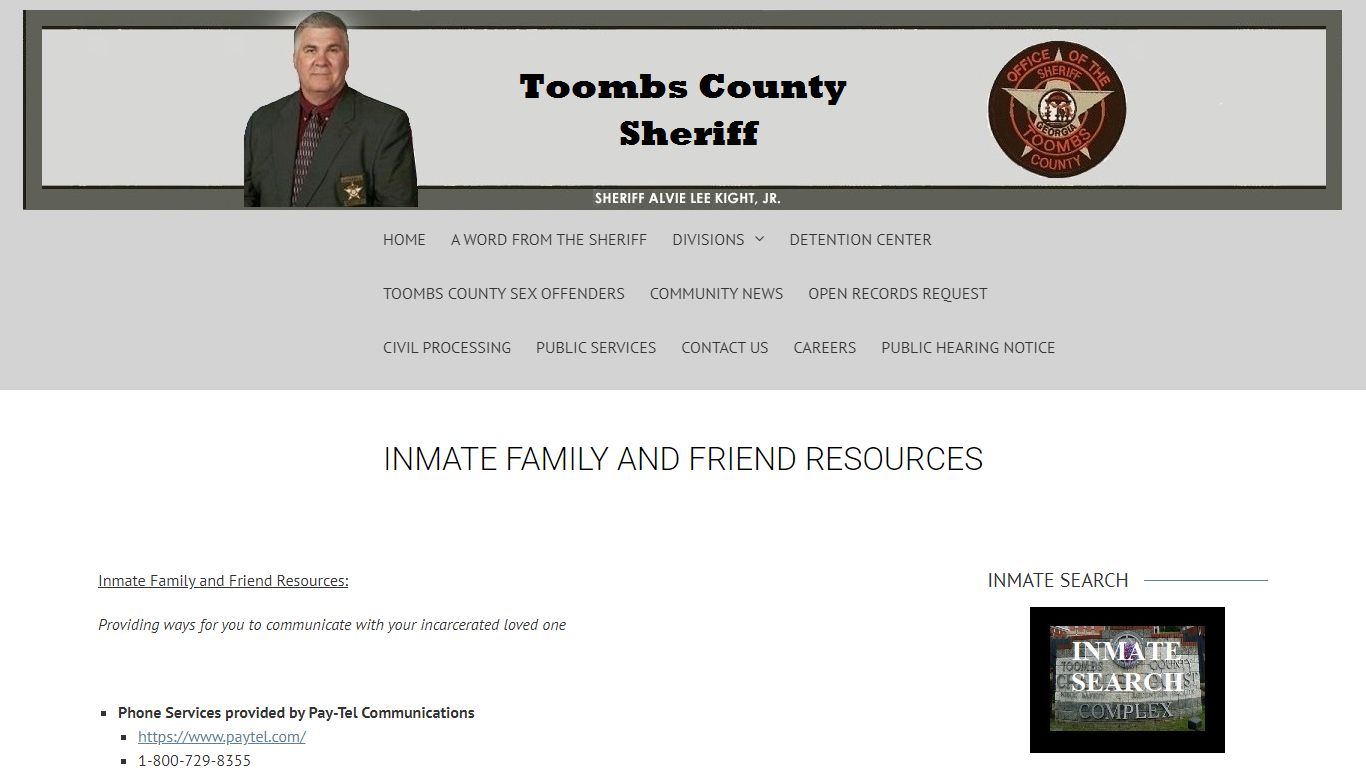Inmate Family and Friend Resources | Toombs County Sheriff