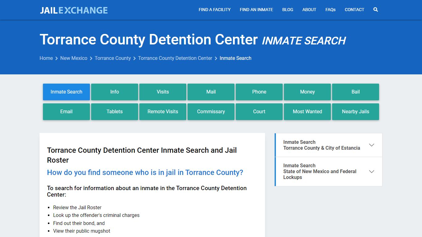 Torrance County Detention Center Inmate Search - Jail Exchange