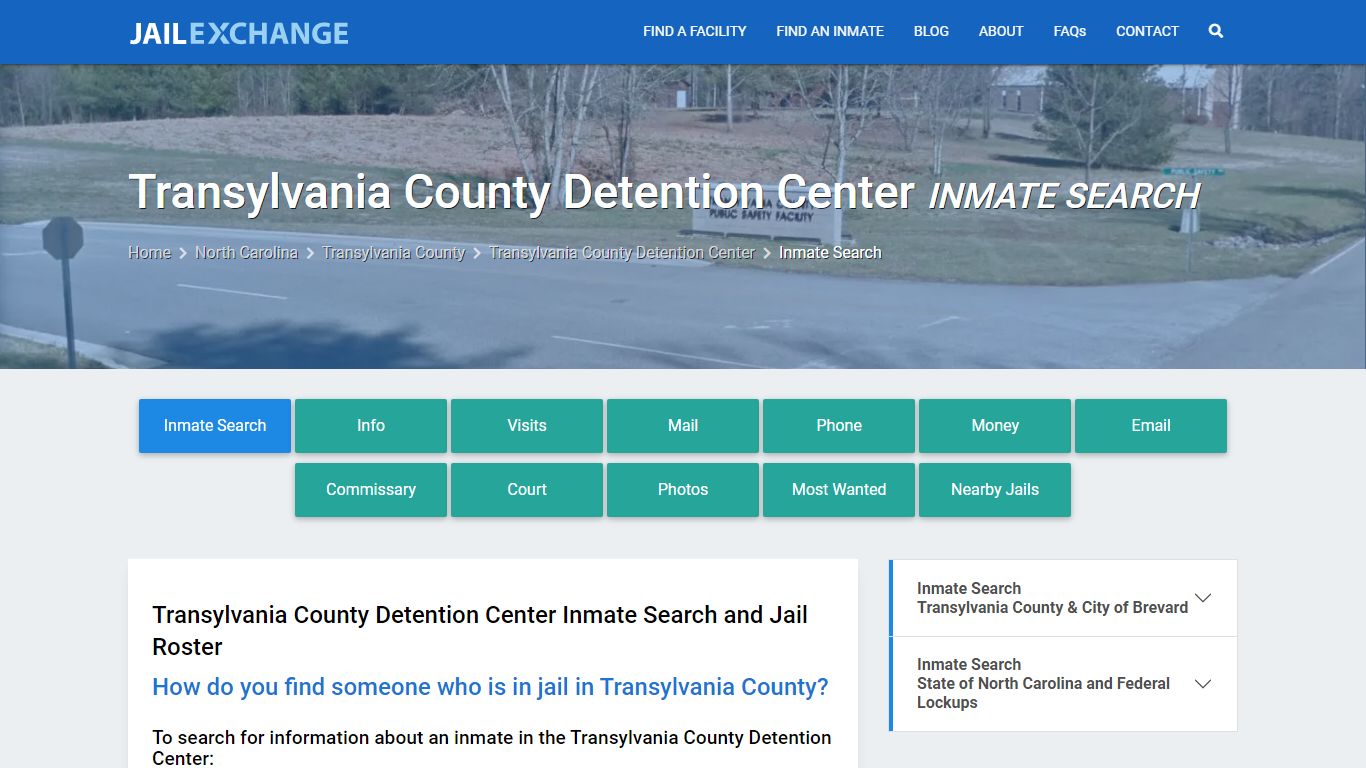Transylvania County Detention Center Inmate Search - Jail Exchange