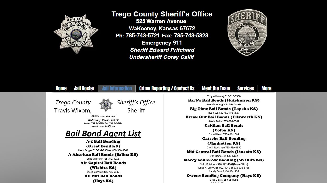 Jail Information | Trego County Sheriff
