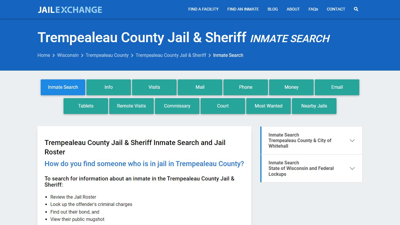 Trempealeau County Jail & Sheriff Inmate Search - Jail Exchange