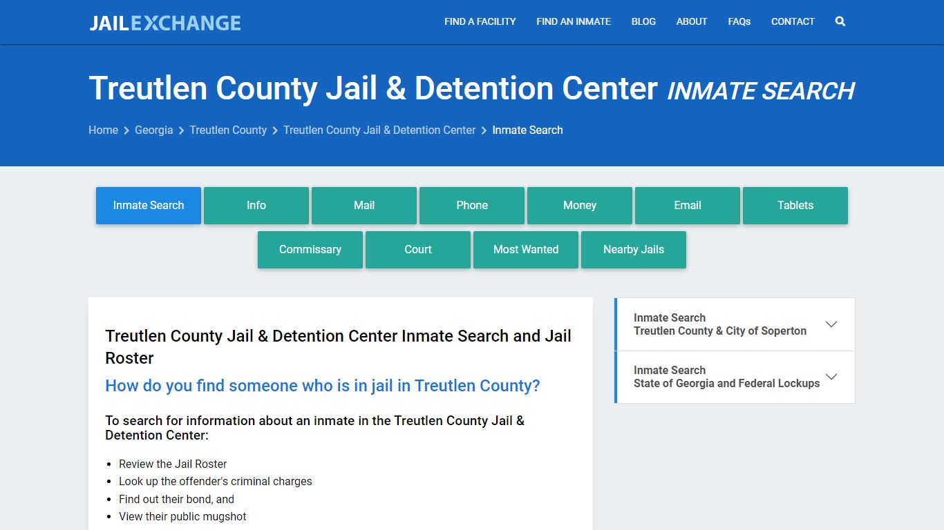 Treutlen County Jail & Detention Center Inmate Search