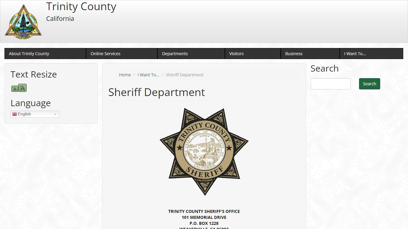 Sheriff Department | Trinity County