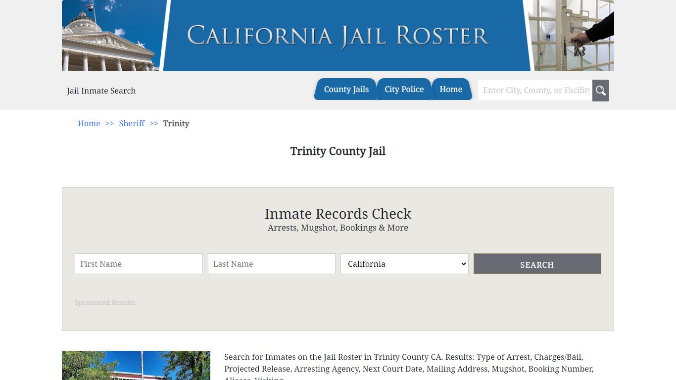 Trinity County Jail | Jail Roster Search