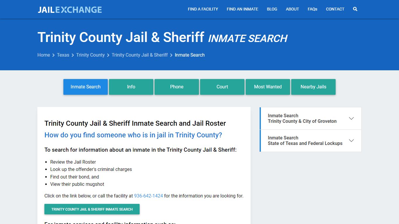 Trinity County Jail & Sheriff Inmate Search - Jail Exchange