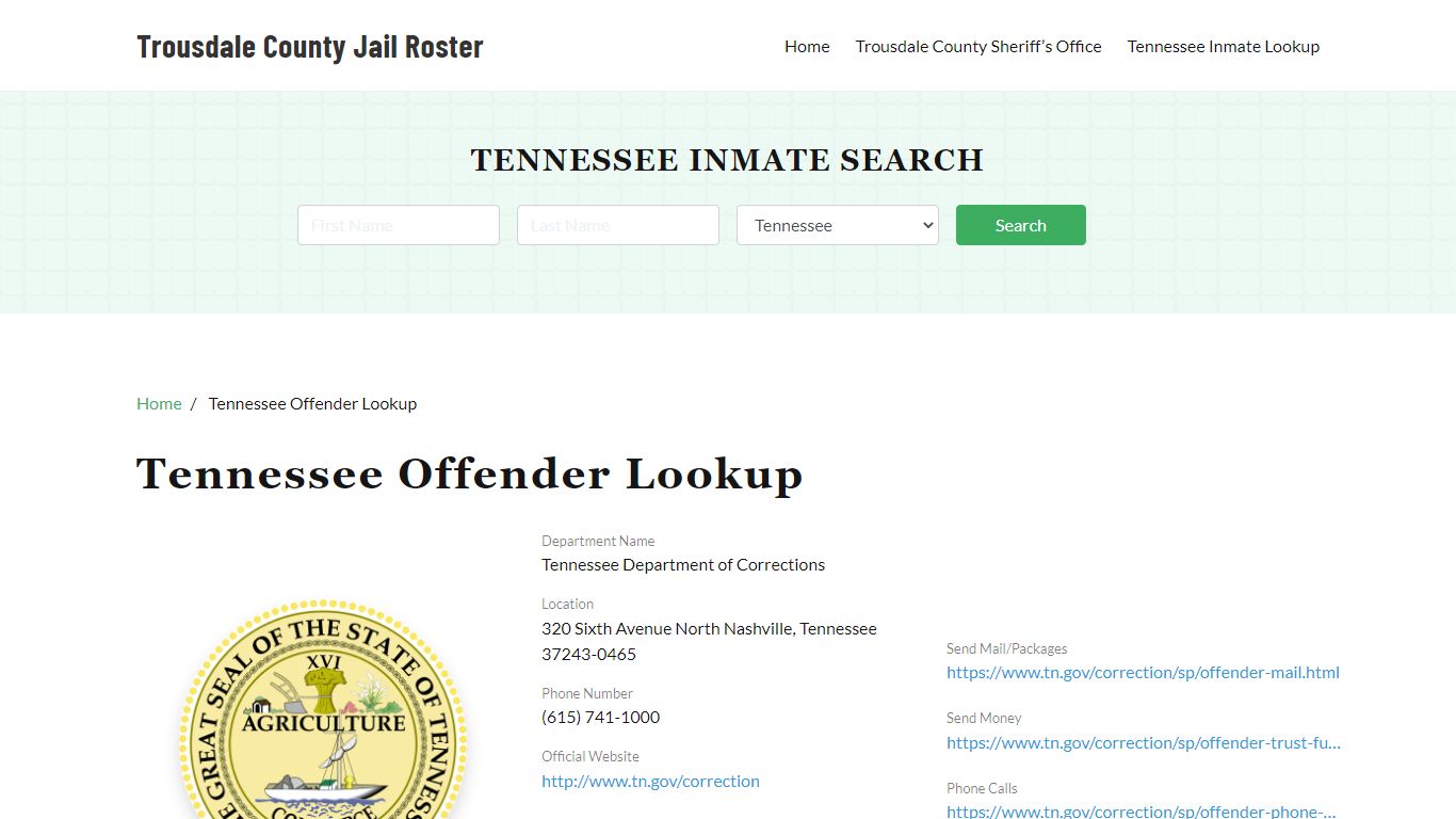 Tennessee Inmate Search, Jail Rosters