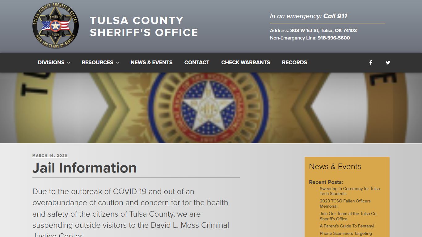 Jail Information - Tulsa County Sheriff's Office