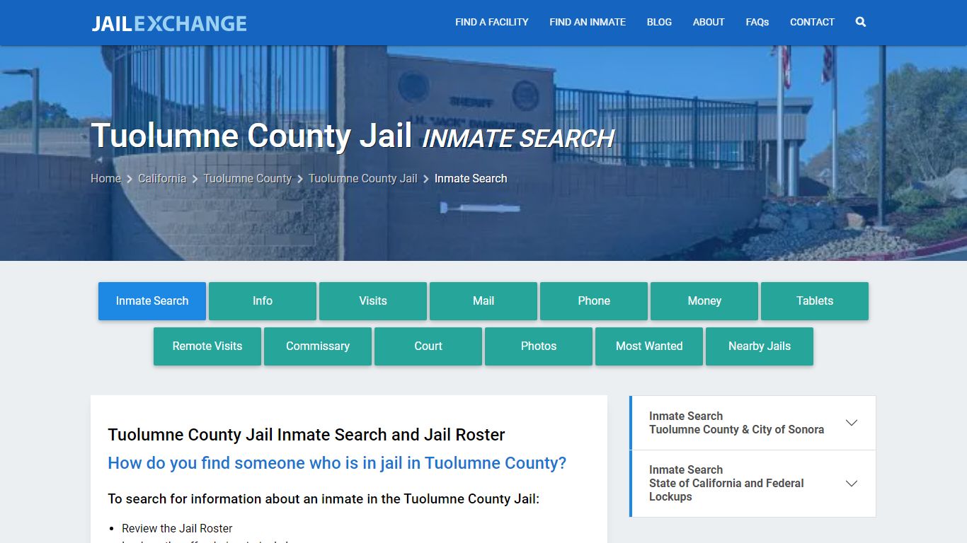 Inmate Search: Roster & Mugshots - Tuolumne County Jail, CA