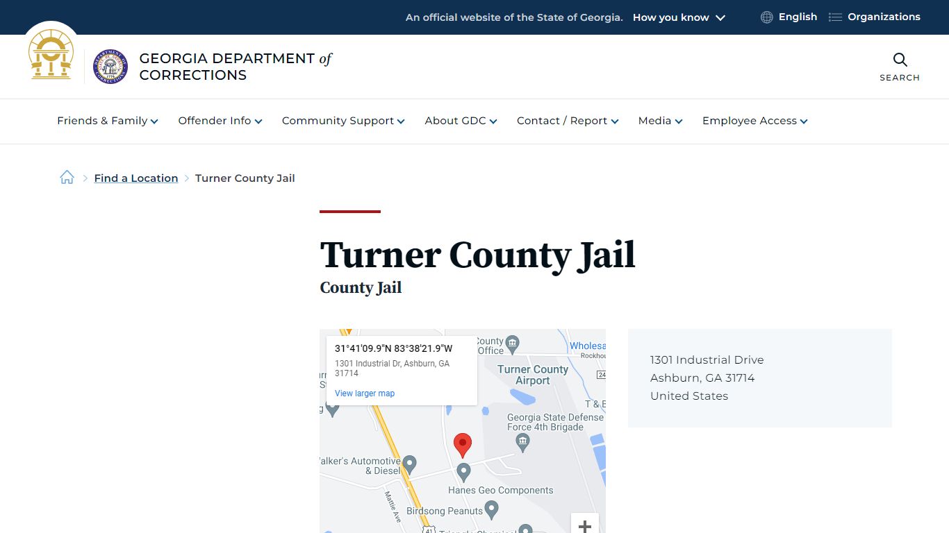 Turner County Jail | Georgia Department of Corrections