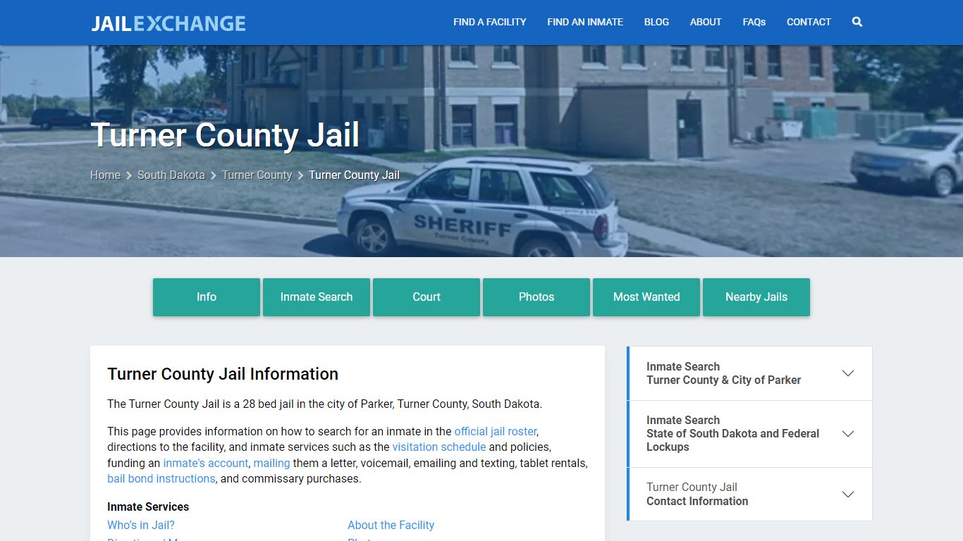 Turner County Jail, SD Inmate Search, Information