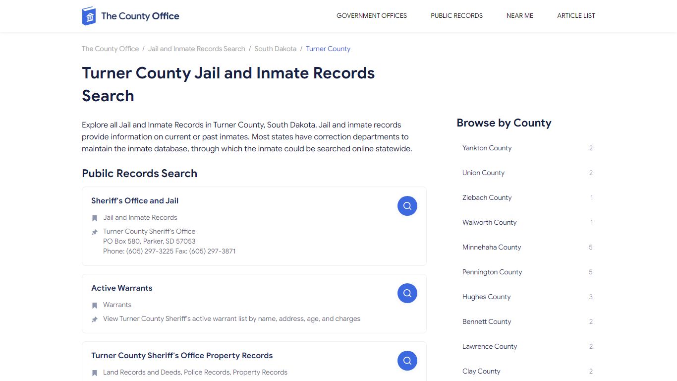 Turner County Jail and Inmate Records Search - The County Office